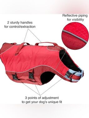 Kurgo Surf n’ Turf Dog Life Jacket - Flotation Life Vest - XL Lake Beach Swim